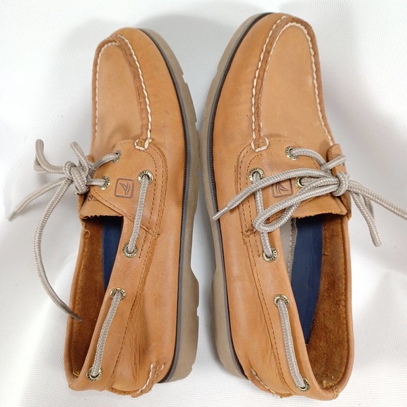 Sperry Top-Sider Leeward 0777894 Tan Leather Slip On Boat Shoes (Men\'s US 7M)